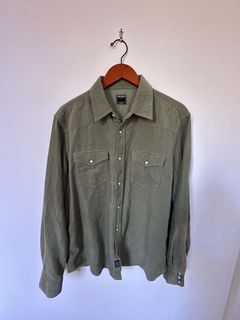 Todd Snyder Corduroy Western Shirt Olive Green